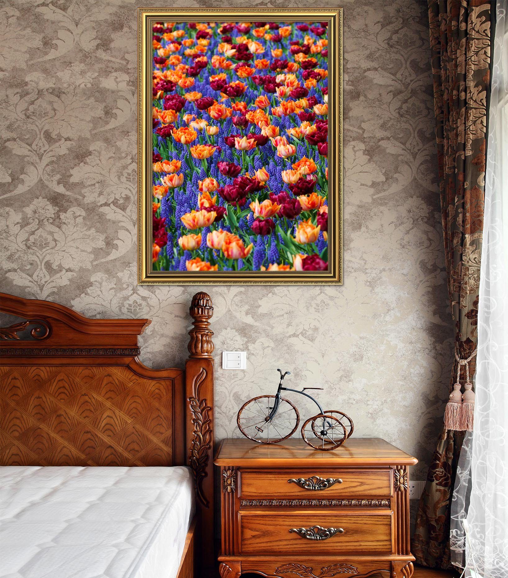 3D Flower Sea 048 Fake Framed Print Painting Wallpaper AJ Creativity Home 