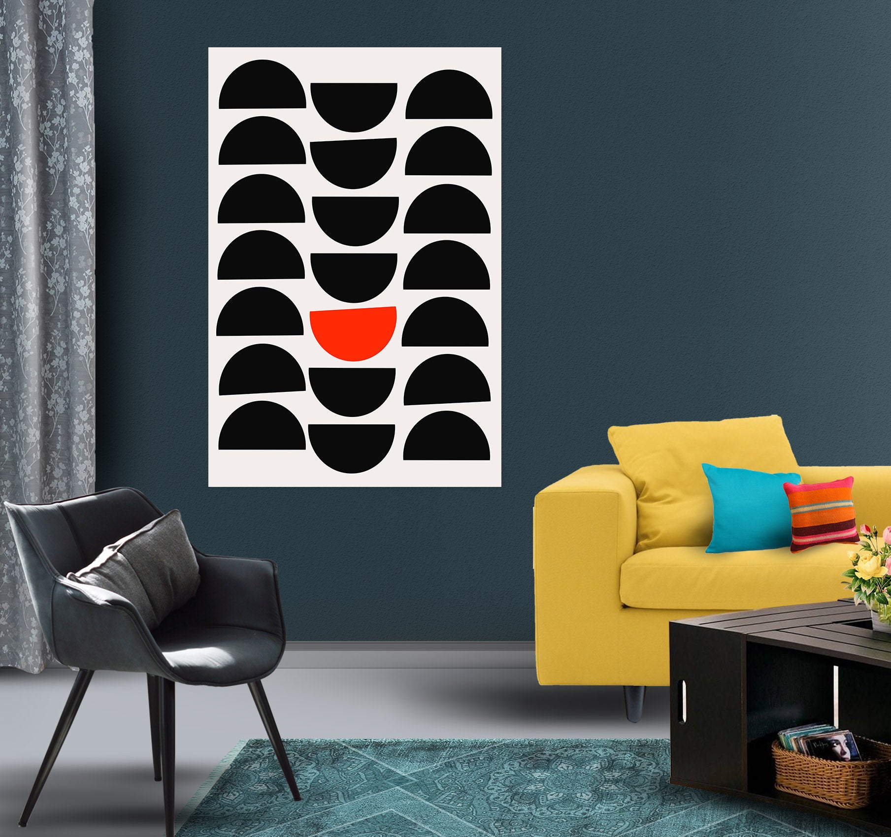 3D Black Semicircle 205 Boris Draschoff Wall Sticker