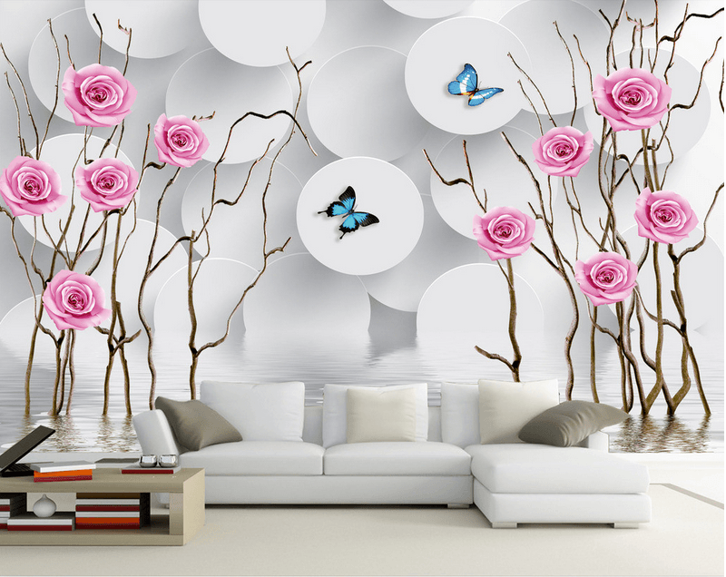 Butterflies And Pink Flowers Wallpaper AJ Wallpaper 2 