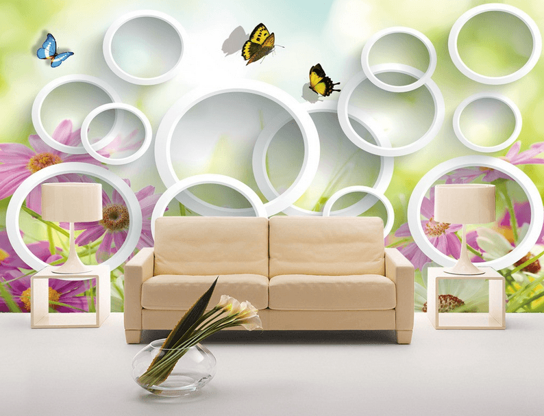 Butterflies And Circles Wallpaper AJ Wallpaper 