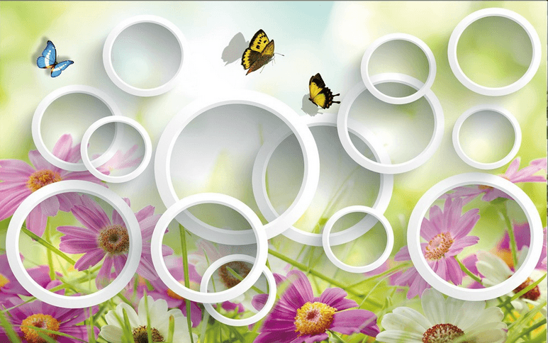 Butterflies And Circles Wallpaper AJ Wallpaper 