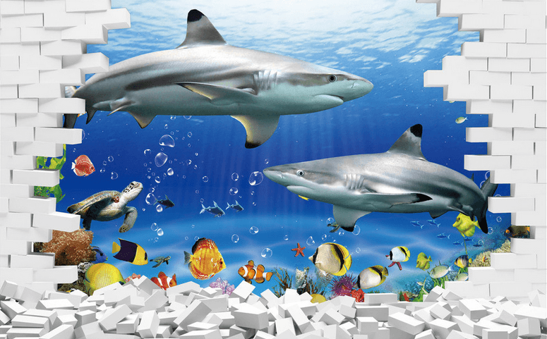 Sea Fishes And Bricks Wallpaper AJ Wallpaper 