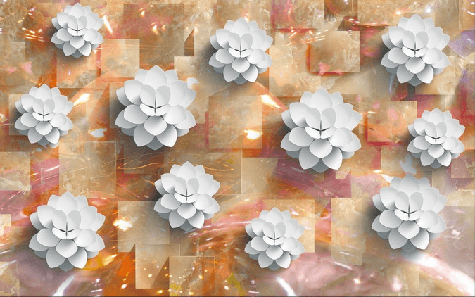 Fashion White Flowers Wallpaper AJ Wallpaper 