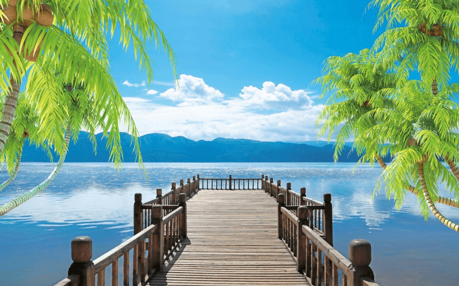 Lake Wooden Corridor Wallpaper AJ Wallpaper 