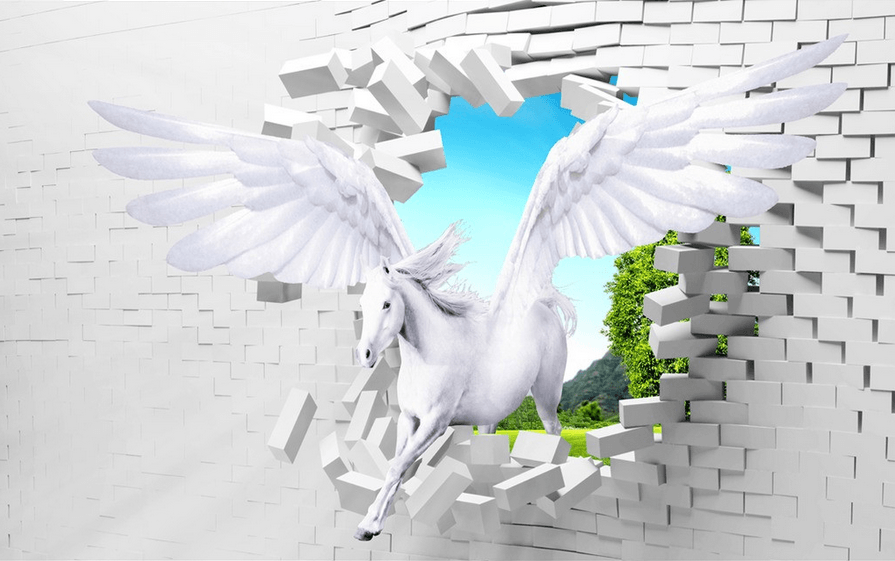 Flying Horse And Bricks Wallpaper AJ Wallpaper 