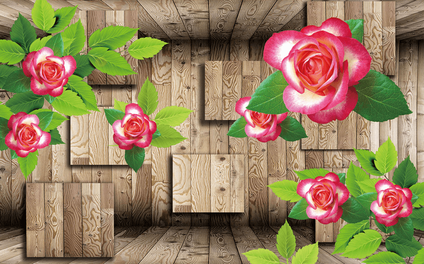 Flowers And Wood Wallpaper AJ Wallpaper 