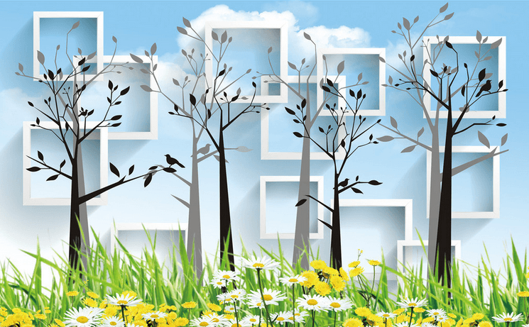 Trees Patterns And Frames Wallpaper AJ Wallpaper 