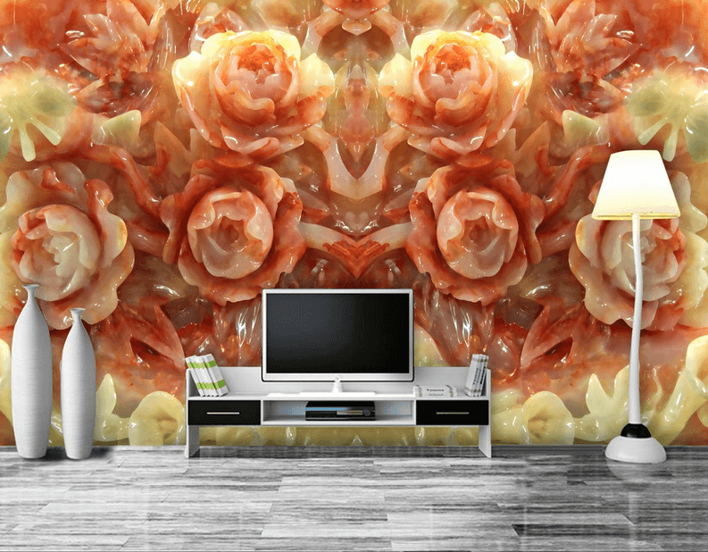 Luxurious Jade Flowers Wallpaper AJ Wallpaper 