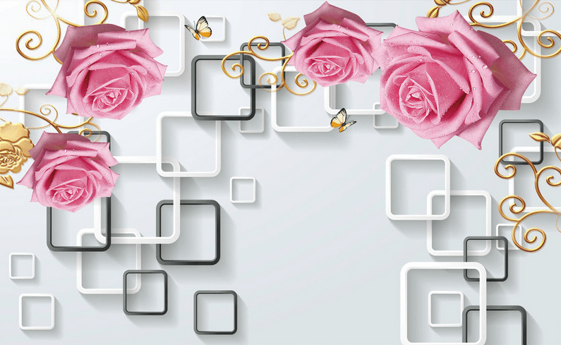 Roses And Butterflies Wallpaper AJ Wallpaper 