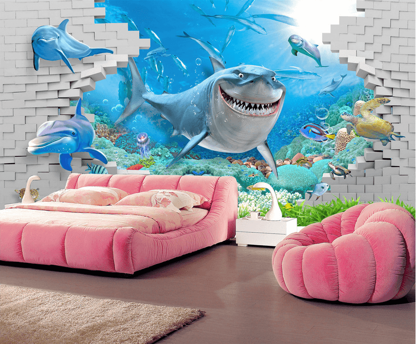 Shark And Bricks Wallpaper AJ Wallpaper 