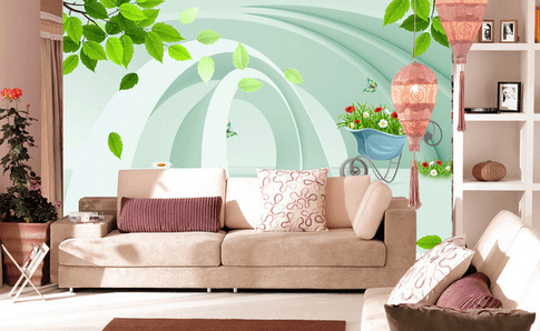 3D Flower Pot Grass 772 Wallpaper AJ Wallpaper 