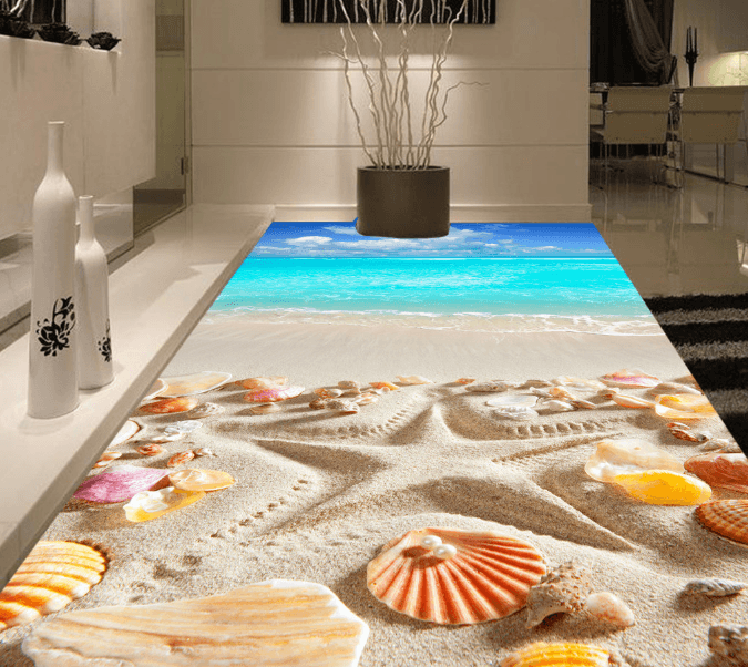 3D Seashell 157 Floor Mural Wallpaper AJ Wallpaper 2 