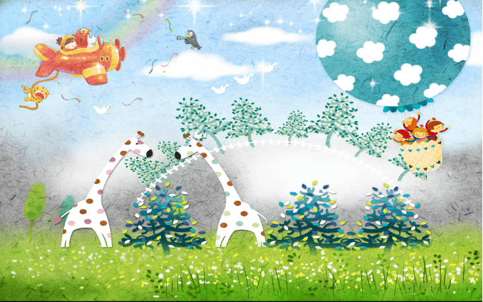 3D Grassland Giraffes Wallpaper AJ Wallpaper 1 