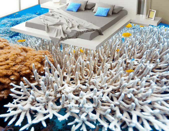 3D White Coral 058 Floor Mural Wallpaper AJ Wallpaper 2 