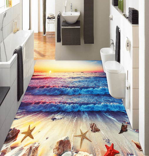 3D Sunset 029 Floor Mural Wallpaper AJ Wallpaper 2 