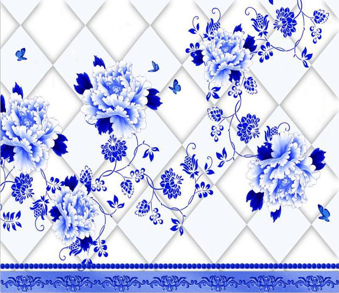 Blue Flowers 843 Wallpaper AJ Wallpaper 1 