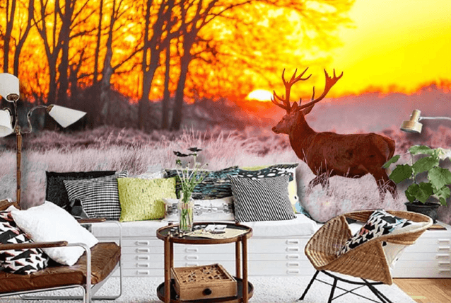 3D Dusk Deer 321 Wallpaper AJ Wallpaper 