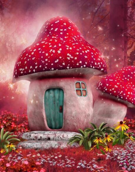 3D Lovely Mushroom Houses 910 Curtains Drapes Wallpaper AJ Wallpaper 