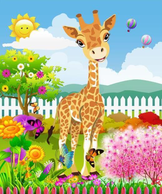 3D Lovely Giraffe 853 Curtains Drapes Wallpaper AJ Wallpaper 