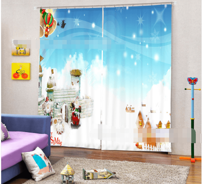 3D Santa Claus Castle Gifts 1115 Curtains Drapes Wallpaper AJ Wallpaper 