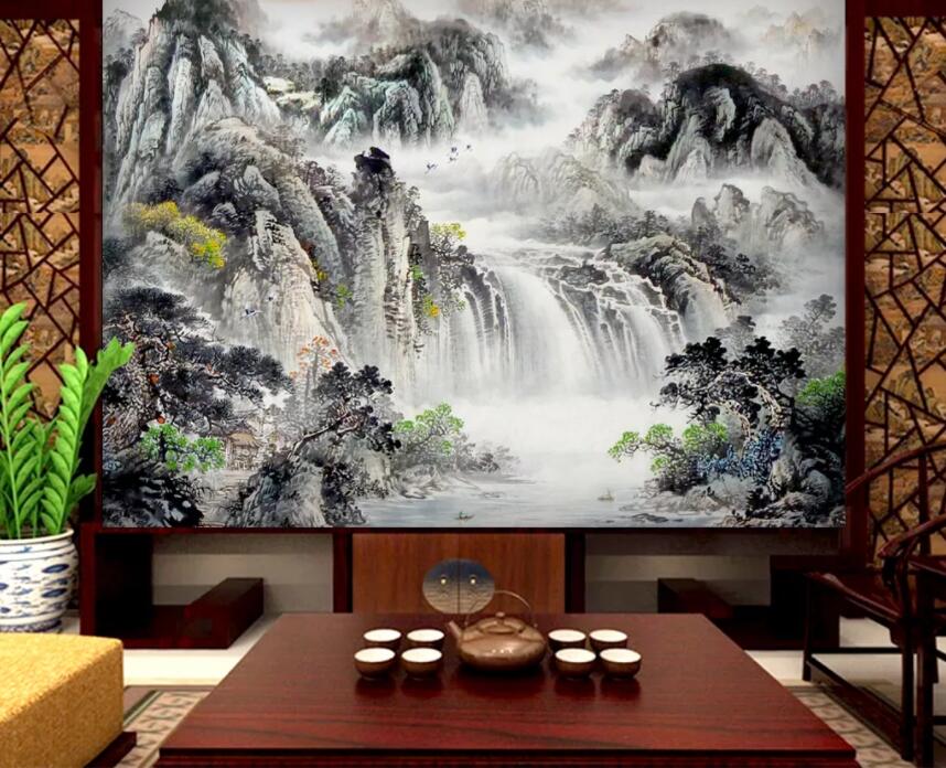 3D Mountain Tree WC2411 Wall Murals