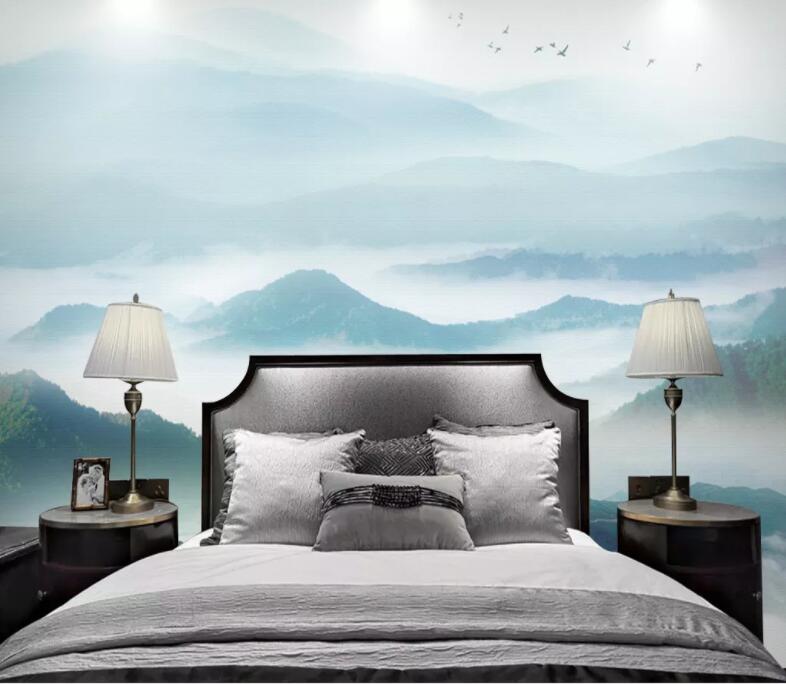 3D Foggy Mountains WC1515 Wall Murals