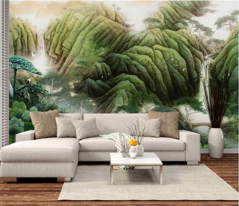 3D Green Mountain WC1453 Wall Murals