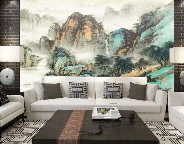 3D Mountain Tree WC1388 Wall Murals