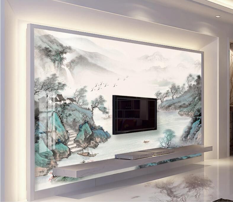 3D Lake Stone WC1360 Wall Murals