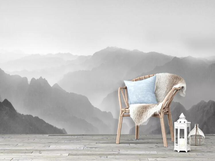 3D Misty Mountain WC884 Wall Murals