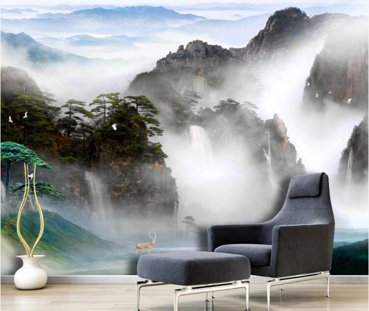 3D Valley Deer WC873 Wall Murals