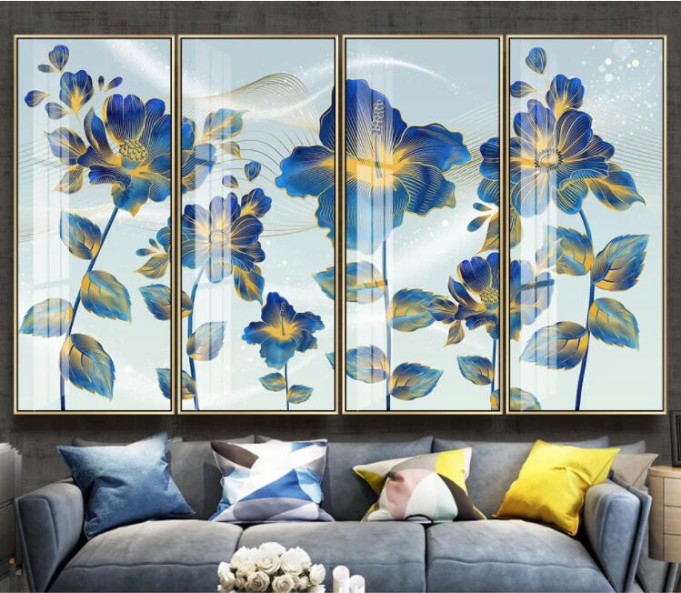 3D Blue Flower WC2301 Wall Murals