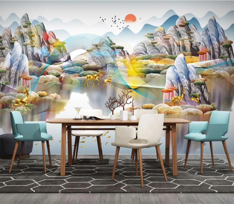 3D Color Mountain WC2265 Wall Murals