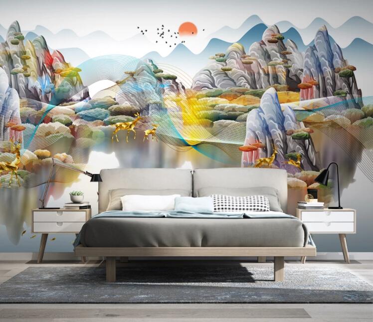 3D Color Mountain WC2265 Wall Murals