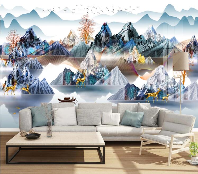 3D Goldfish River WC2227 Wall Murals