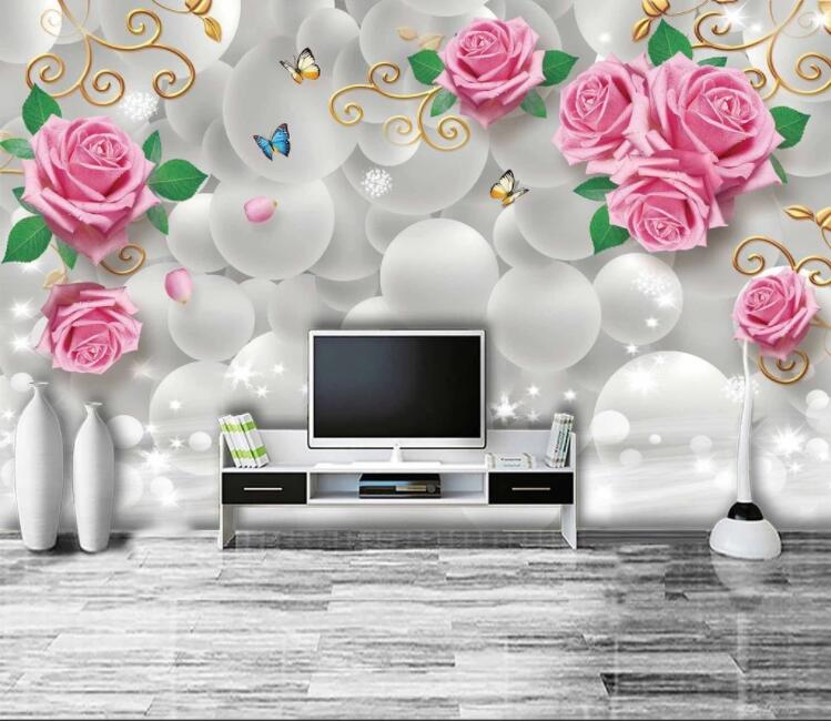 3D Beautiful Rose WC1894 Wall Murals