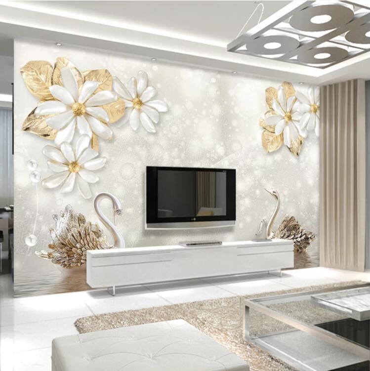 3D Swan Ornaments WC879 Wall Murals