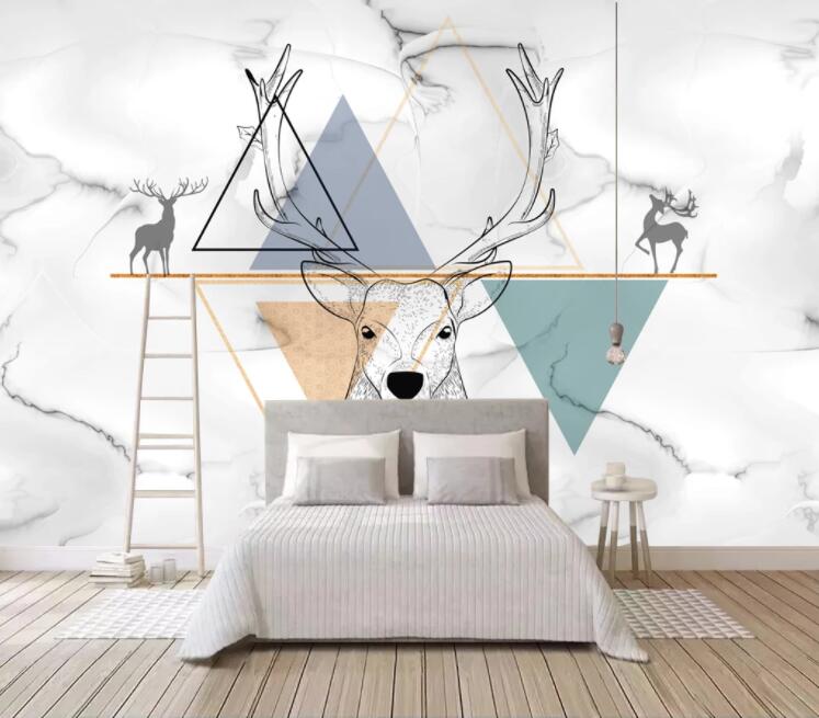 3D Black Deer WC1781 Wall Murals