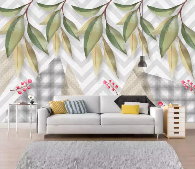 3D Cherry Leaves WC1778 Wall Murals