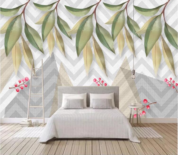 3D Cherry Leaves WC1778 Wall Murals