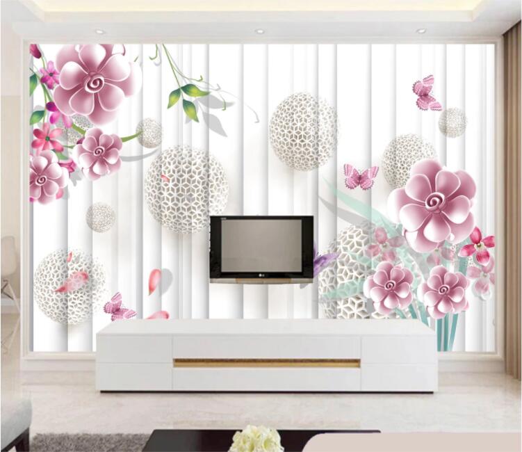 3D Rose Butterfly WC1529 Wall Murals