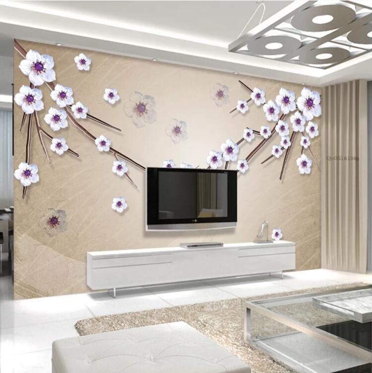 3D Plum Petals WC657 Wall Murals