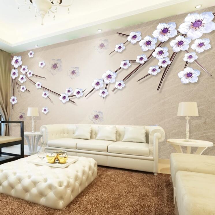 3D Plum Petals WC657 Wall Murals