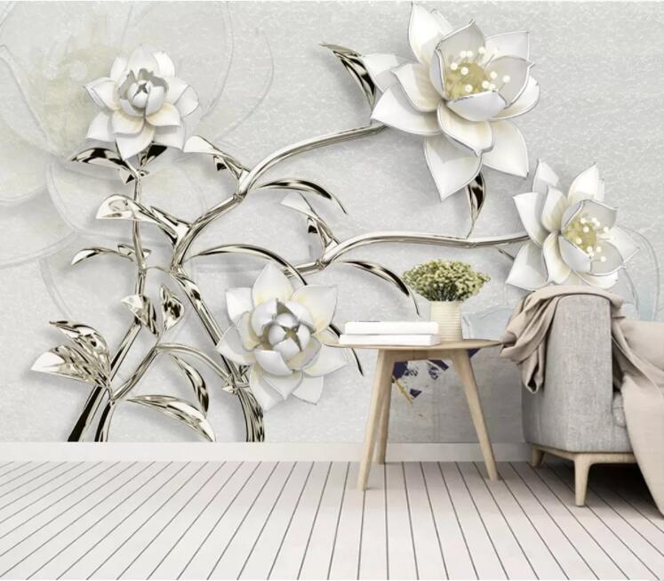 3D White Lotus WC2729 Wall Murals