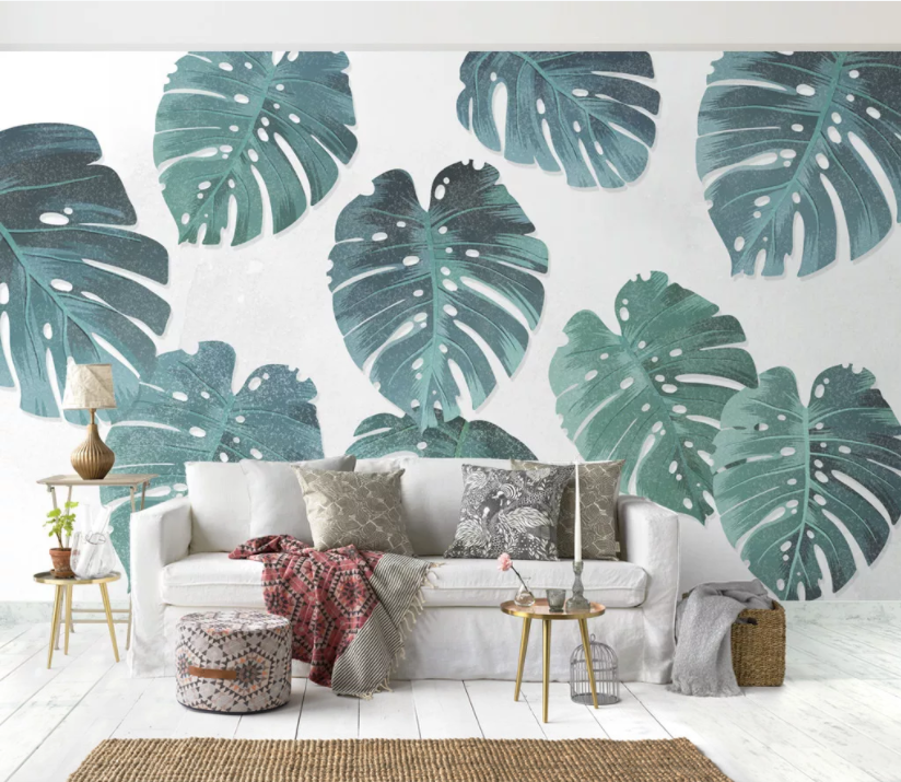 3D Green Leaves WC2206 Wall Murals