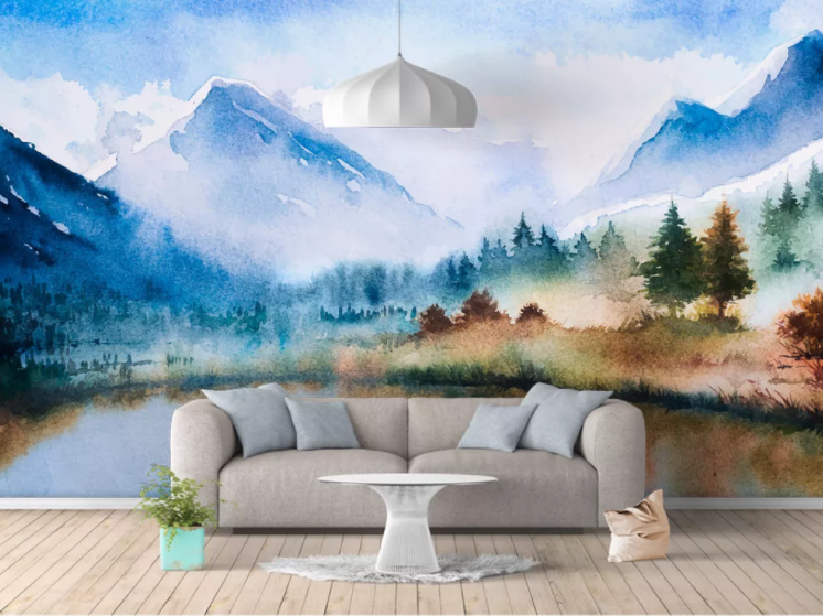 3D Mountain Landscape WC887 Wall Murals