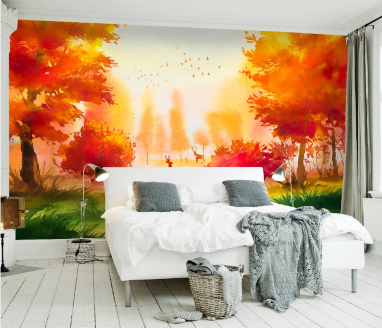 3D Fawn Dusk WC889 Wall Murals