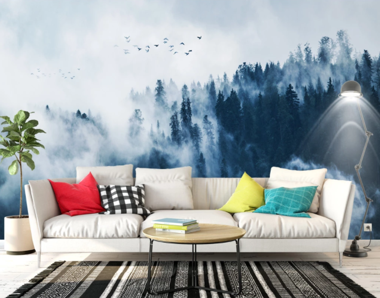 3D Foggy Forest WC766 Wall Murals