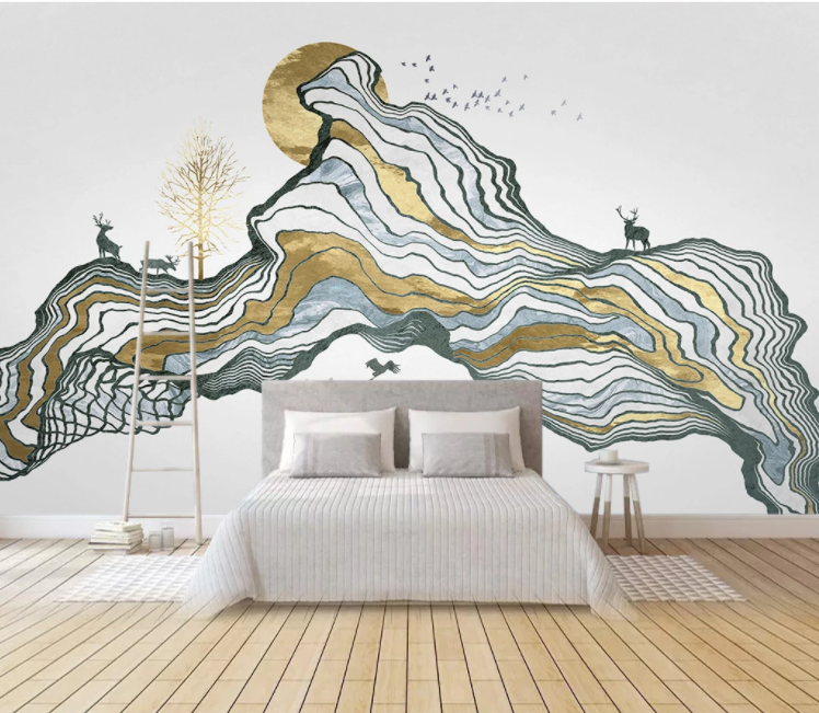 3D Black Fawn WC1702 Wall Murals