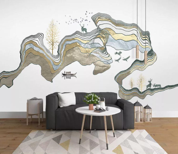 3D Boat Fawn WC1701 Wall Murals